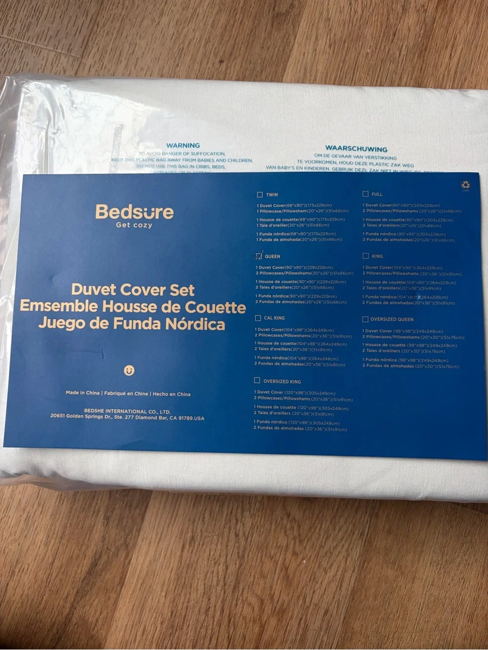 Bedsure Queen Duvet Cover Set Washed Cotton-Like Neutral Greige 90x90 NIP